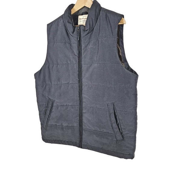 Weatherproof Mens Large Puffer Vest Full Zip Pockets Blue Outdoors Rugged Hiking - Picture 4 of 10